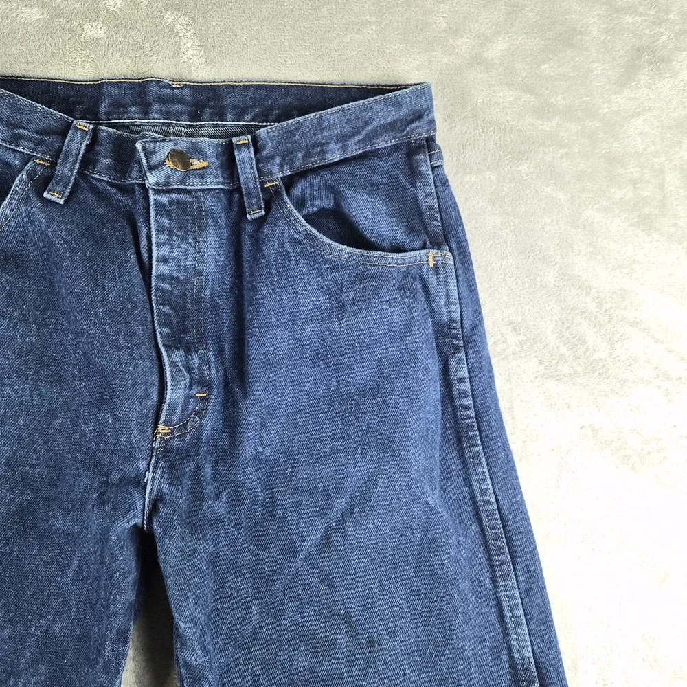 Vintage Rustler Jeans‎ Mens 32x32 Blue Denim Straight Leg Dark Wash 100% Cotton